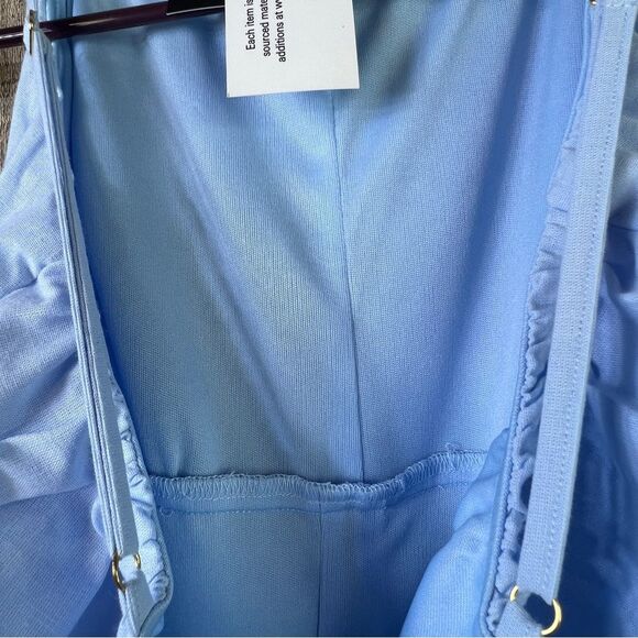 OOTD Rocks XL Light Blue Capri Wide Leg Sleeveless Jumpsuit Adjustable S… - Picture 12 of 14